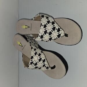 0341 Volatile Island Platform Wedge Toe Thong Slip On Sandal Women's‎ Size 9
